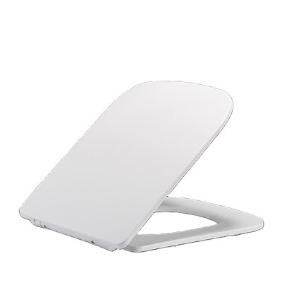 Square Ultrathin  Thermoset  toilet seat with soft close hinges and  easy fix quick release