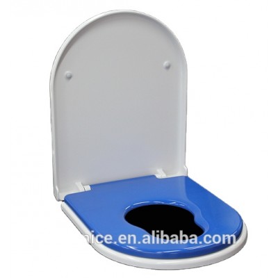 Compact D shape lavatory lid Family adult child toilet seat